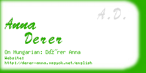 anna derer business card